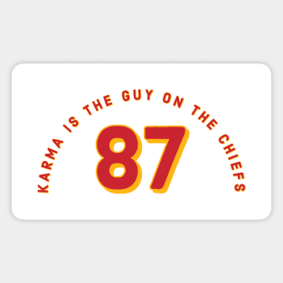 Karma is the guy on the chiefs 87 Magnet